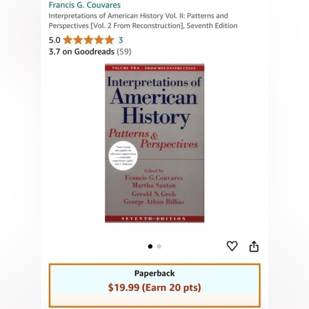 Interpretations of American History Patterns & Perspectives Volume 2 - EUC